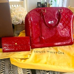 Louis Vuitton large Alma bag and matching large wallet